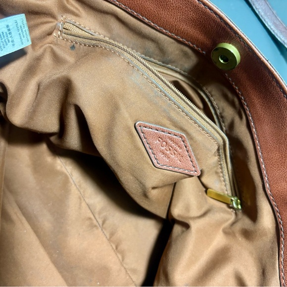FOSSIL Rayna Brown Suede Leather Tote Bag - Picture 9 of 12